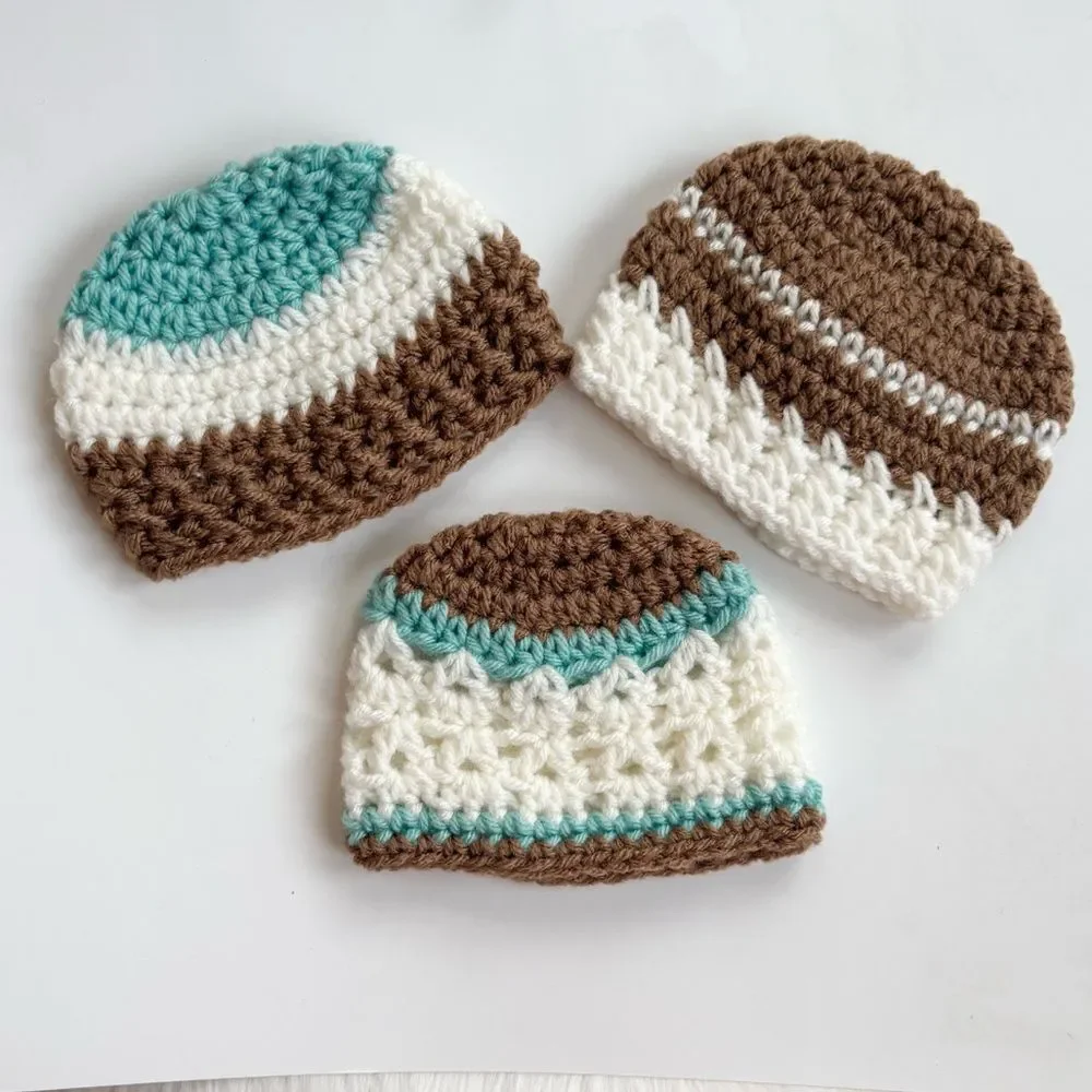 Handmade Crochet Baby Hat Gift Set
